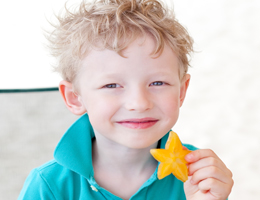 Slicing up starfruit