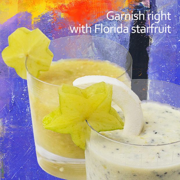 Garnishing with starfruit