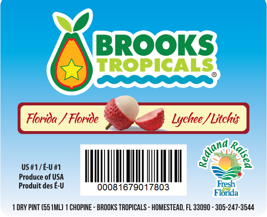 Brooks Tropicals' lychee label
